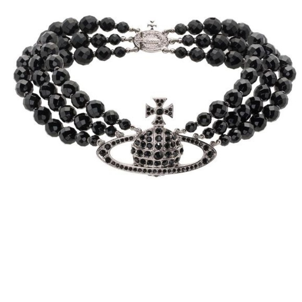 Auth! VIVIENNE WESTWOOD
Messaline Orb silver-tone brass and beaded necklace - Picture 3 of 7
